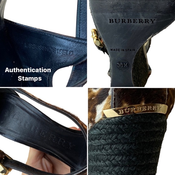 Burberry Espadrille Wedge Cow Fur Crisscrossed Sandals - Picture 9 of 16